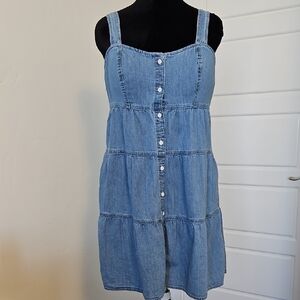 Levi's Blue Button-Front Mini Dress